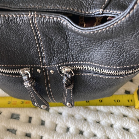 Authentic Tignanello satchel. Black leather,stunning lining. Silver hardware.EUC - Picture 3 of 12